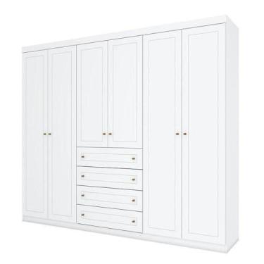 Imagem de Guarda Roupa Casal Americano 6 Portas Branco  Henn - MÓVEIS HENN