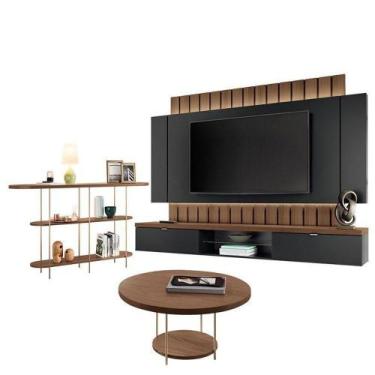 Imagem de Home Suspenso Illusion Preto Castanho E Aparador Infinity E Mesa De Ce