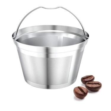 Imagem de Filtro de café reutilizável 8, 10, 12 xícaras, filtro de substituição de cesta de aço inoxidável, filtro de café permanente adequado para cafeteira Bunn