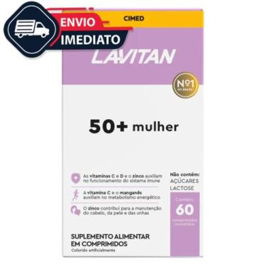 Imagem de Lavitan az 50 mais mulher com 60 cp cimed vitaminas polivitaminico com