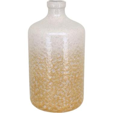 Imagem de VASO DECORATIVO ENFEITE CASA CERÂMICA 36x19x19cm AMARELO