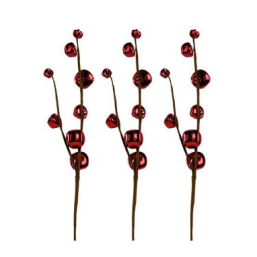 Imagem de 3 Galho Guizo Vermelho Metal Árvore De Natal Guirlanda 52cm - Magizi