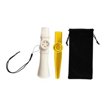 Imagem de predolo 2 peças Kazoo instrumentos musicais brinquedos flautas de boca para violino guitarra ukulele piano, Branco