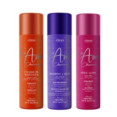 Imagem de Kit Shampoo a seco + Fixador de maquiagem + Spray Gloss Eu Amo Charmin