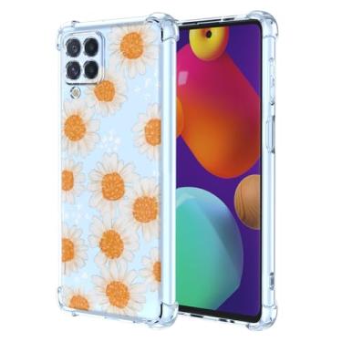 Imagem de RRXSYXL Capa para Samsung M62, Capa Samsung F62 com estampa floral transparente, capa macia à prova de choque para Samsung Galaxy M62, Samsung Galaxy F62, margarida floral