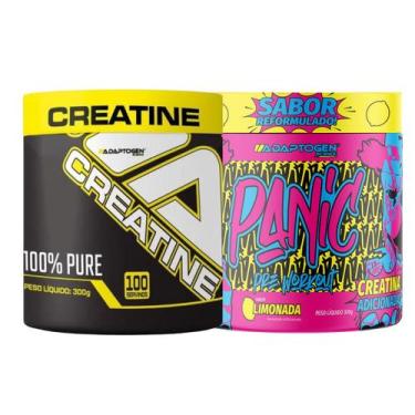 Imagem de Kit Panic Creatine Adaptogen Creatina Pré-treino pote 300g, Limonada