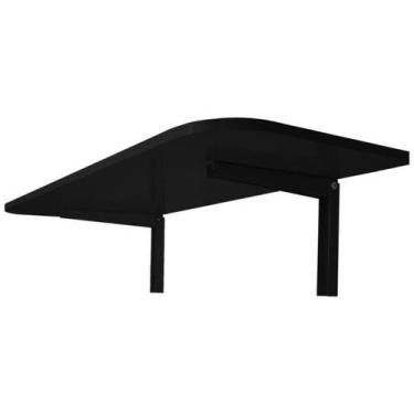 Imagem de Mesa Retrátil Parede Cozinha Suspensa Dobrável Preta 50X40 - Multivisa