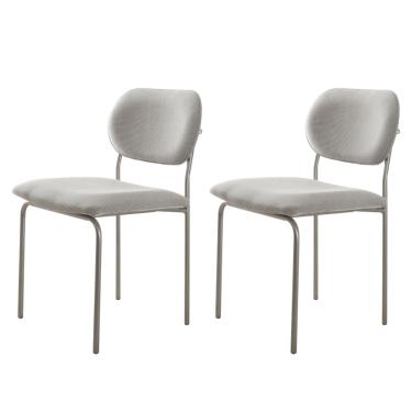 Imagem de Conjunto com 2 Cadeiras Metal Marchezine Moderna Mobilia - Luna / Prata