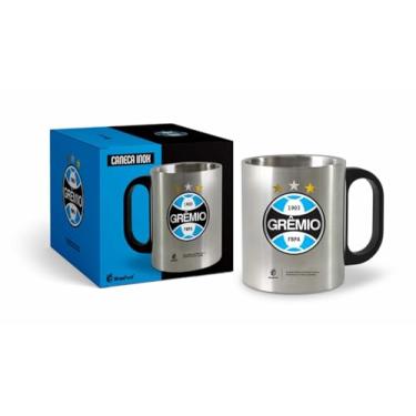 Imagem de CANECA CAFE CERVEJA METAL INOX 300ML TIMES FUTEBOL - GREMIO