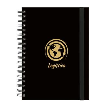 Imagem de Caderno Colegial Plus 1 Matéria Profissões Logística (Preto e Gold)