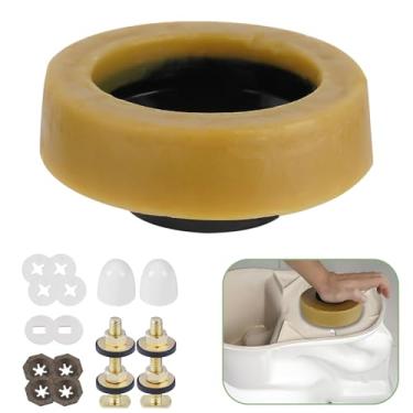 Imagem de Kit de substituição de flange de vaso sanitário com anel de cera para vasos sanitários inclui kit de reparo de flange de vaso sanitário de PVC para tubos de 7,6 cm ou 10,2 cm, instalação e reparo de