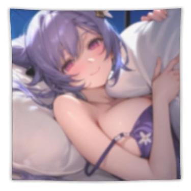 Imagem de LIEGBMEU Sexy Bikini Hot Anime Girl Tapeçaria 152.4 cm x 152.4 cm Interior Exterior Wall Quilt Art Decoração de Tapeçaria Caprichosa, AF004