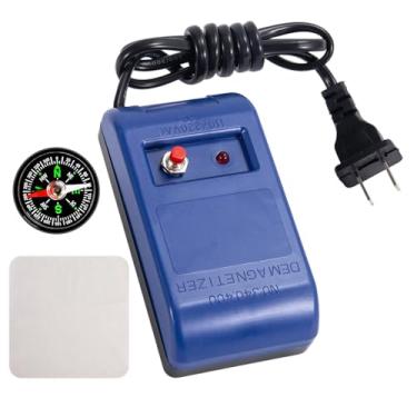 Imagem de QEES Desmagnetizador profissional de relógio, kit de reparo de relógio, ferramenta de desmagnetizador magnético, relógio de pulso mecânico, desmagnetizador com bússola e pano de limpeza de relógio