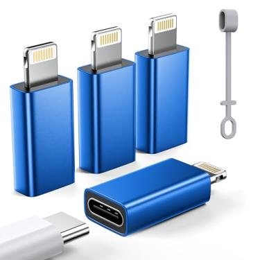 Imagem de Adaptador USB C para Lightning de 27 W certificado MFi (pacote com 4) - Sincronização de dados de carregamento rápido, adaptador de cabo Lightning para USB tipo C para iPhone 14/13/12, iPad, AirPods