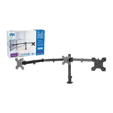 Imagem de Suporte Para 3 Monitores / Tvs Até 32" Pix Px-150m, Com Regulagem De Altura E Ângulo, P...