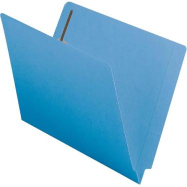 Imagem de Smead Pasta de arquivo com fecho de ponta, aba reta reforçada Shelf-Master®, 2 fixadores, tamanho carta, azul, 50 por caixa (25040)