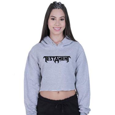 Imagem de Cropped Moletom Feminino Testament Rock - Lafre, Cinza, M