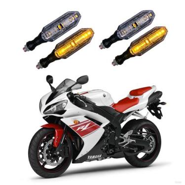 Imagem de KIT 4 Setas Esportivas Pisca de Led Modelo P26 Para Moto YZF R1 Ano 20
