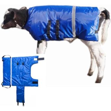 Imagem de Cobertor de panturrilha casaco protetor de inverno impermeável para bezerros de gado roupas para manter a vaca aquecida (enchimento de algodão)