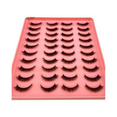 Imagem de Cílios Postiços Naturais 3D De Mink Macios E Fluffy 20 Pares Reutilizá