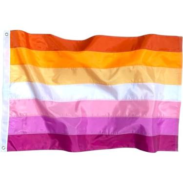 Imagem de Loveon Bandeira LGBTQ Les Pride 7,5 x 1,5 m Bandeira Estilo Pôr do Sol Banner 9,5 x 1,5 m Parede de Dormitório Faculdade Decoração Externa com 4 Ilhós de Latão
