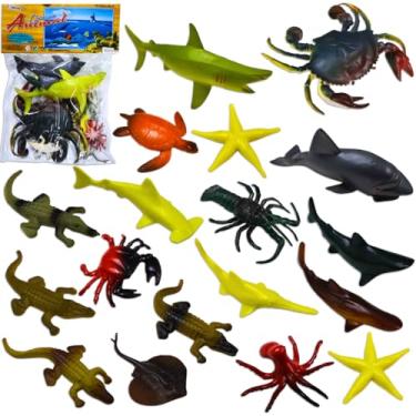 Imagem de Animais Marinho Oceano Mar Golfinho Tubarão Shark brinquedo Piscina Agua Banho (KIToceanoC)