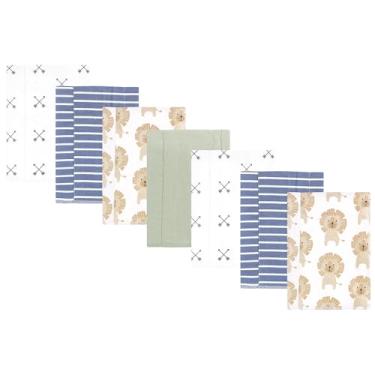 Imagem de Hudson Baby Panos unissex de flanela de algodão para bebê, pacote com 7, leão moderno, tamanho único