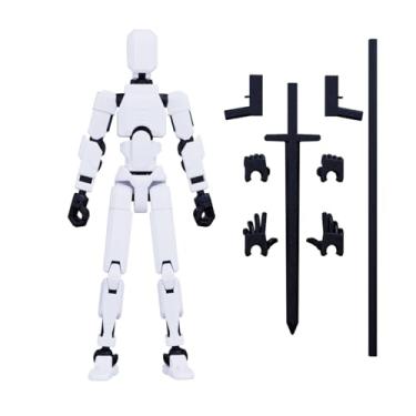 Imagem de MerryXD T13 3D Action Figure,Assembly Completed Dummy Nova Titan Lucky 13 Action Figure 3D Printed Multi-Jointed Movable Toy White