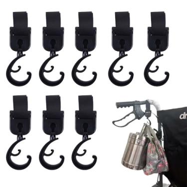 Imagem de DeaHea Pacote com 8 ganchos para andadores pendurados para andador de 4 rodas andador com assento leve cadeira de rodas elétricas carrinho utilitário de compras carrinho de carrinho de mão muletas sob
