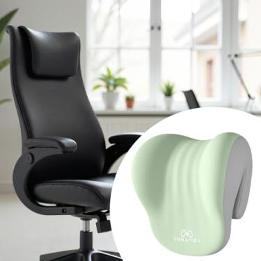 Imagem de Fenteer Almofada de apoio de pescoço com memória para encosto de cabeça, suporte de cintura, almofada de pescoço para cadeira de jogos, viagem, sofá, mesa, Verde