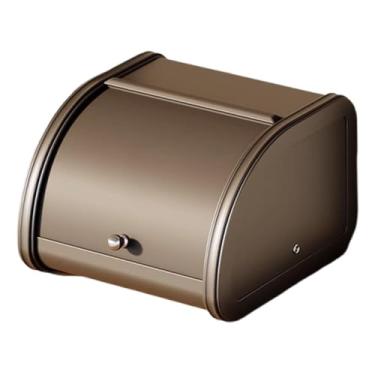 Imagem de DimyFew Caixa de pão com tampa de enrolar, porta-chaves, organizador de grande capacidade, suporte para pão para padaria, produtos assados, despensa de, Preto 25x26x17cm