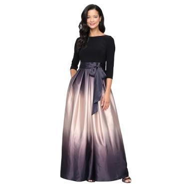 Imagem de S.L. Fashions Vestido feminino longo de cetim para mãe da noiva com bolsos, vestido de festa formal (tamanhos pequenos e regulares), Preto/champanhe, 40
