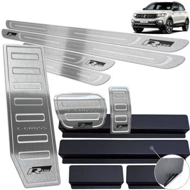 Imagem de Descanso + Soleiras + Pedaleiras T-Cross R-Line Prata BR