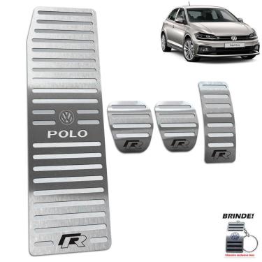 Imagem de Descanso + Pedaleira Manual Prata Polo R-Line Aço inox