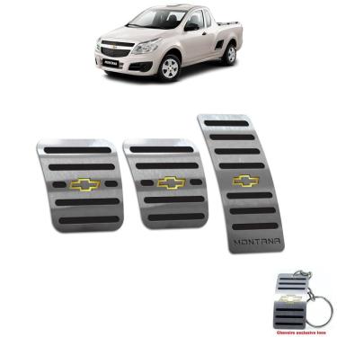 Imagem de Pedaleira Chevrolet Montana 2011 Até 2020 Preto Aço Inox