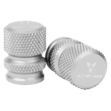 Imagem de Compatível com MT-10 FZ10 2016-2021 MT10 SP 2022 2023 acessórios de motocicleta CNC tampas de válvula de pneu suporte lateral almofada de extensão (tampas de válvula - prata)