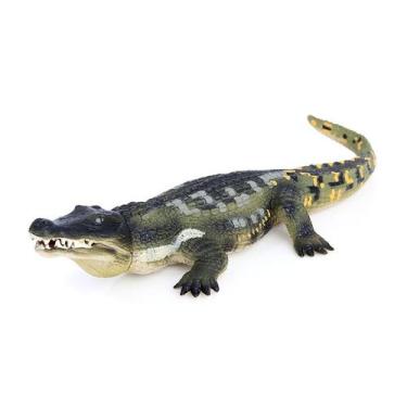Imagem de Estatueta realista de crocodilo grande, réptil em PVC, modelo Kids 3+ 