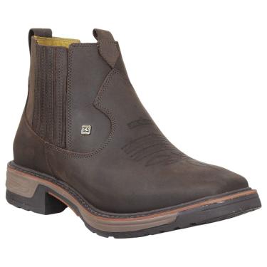 Imagem de Botina Masculina Marrom Bico Quadrado Zebu 37977