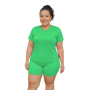 Imagem de Camiseta Feminina Manga Curta Dryfit Fitness Academia Plus Size - Suns