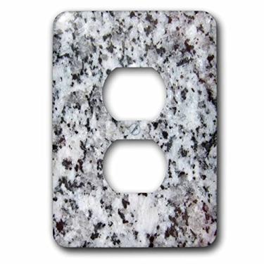 Imagem de 3dRose lsp_157792_6 Print of Grey Granite Rock Texture Photo Graphic, Grey Black Crystals Polished Igneous Stone Geology Light Switch Cover
