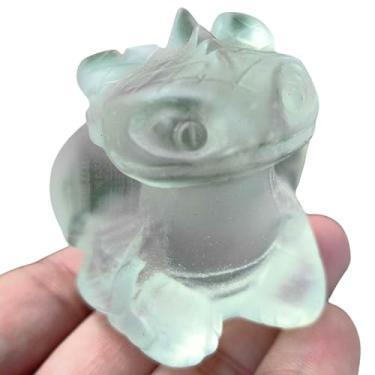 Imagem de NsmjodStone Estatueta de caveira sem dentes com cristais esculturas de animais esculpidas à mão com mosca de dragão cristal para presentes de festival de aniversário, decoração de casa (opala)