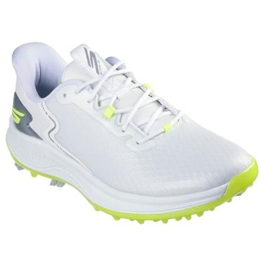 Imagem de Skechers Tênis de golfe masculino de golfe Blade Grip Flex Spikeless impermeável, Branco/Amarelo, 41