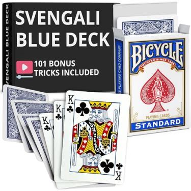 Imagem de Ted's Sterling Magic Precision Blue Rider Back Bicycle Svengali Deck with Instructions for 100+ Tricks (King of Clubs)