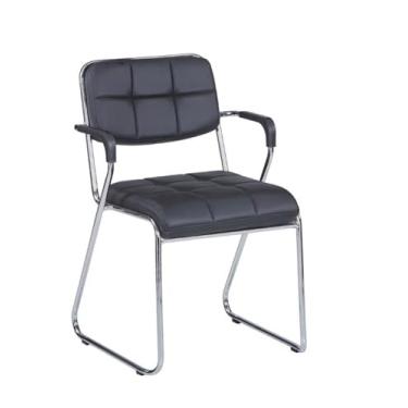 Imagem de Cadeira Escritório Fixa Preta MK-0901F - Makkon (Kit c/ 02 Peças)