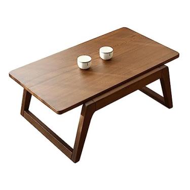 Imagem de Mesas de madeira ecológicas, mesa de centro, janela de sacada, mesa de tatame, mesa de chá zen, luz de luxo, mesa chinesa, quarto, sala de estar, mesa de centro (tamanho: 80 * 50 * 30 cm) ()