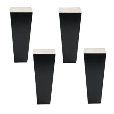 Imagem de Conjunto de 4 pernas de móveis de madeira maciça, pernas de sofá de substituição de carvalho, pés quadrados de armário, pernas de mesa de café, pernas de armário, para otomano, banco, cômoda, com