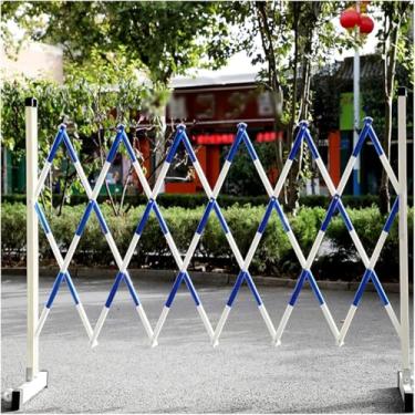 Imagem de Barricada De Tráfego Retrátil, Cerca De Entrada De Automóveis De Pistas Ajustáveis, Portão De Tesoura Portátil Dobrável Para Escolas De Estrada, Shoppings De Estradas, Blue, 1.2x2.5m