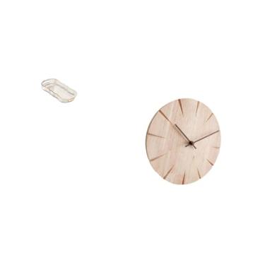 Imagem de Fenteer Bandeja Criativa de Madeira Maciça para Servir Alimentos E Bandeja para Banheiro com Relógio de Parede Decorativo Anti-taque para Restaurante, E