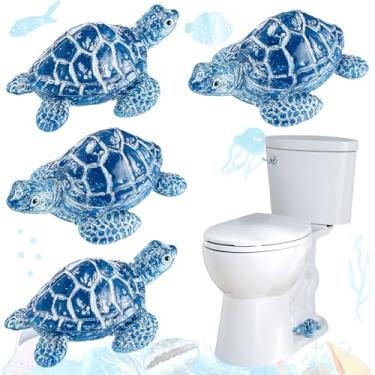 Imagem de Leinuosen 4 peças de tampas de parafuso de vaso sanitário para tartarugas fofas decorativas tampas de parafuso de banheiro tartaruga marinha acessórios de banheiro, tampas decorativas para casa de
