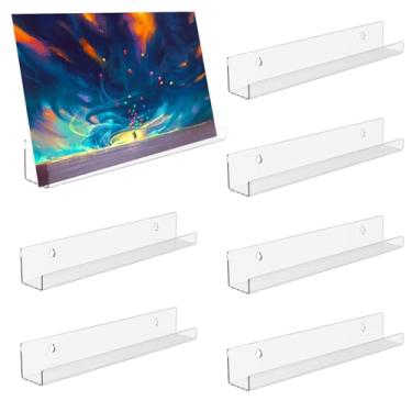 Imagem de Suporte de parede de 6 peças, prateleira de disco de vinil com parafusos e fita, 10 cm, suporte de disco de acrílico flutuante transparente para álbum, para decoração de casa (6 peças)